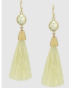 Gold tone tassle earrings